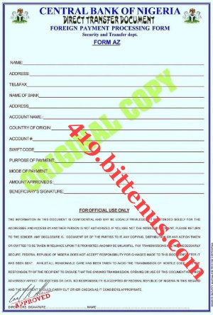 CBN PAYMENT PROCESSING FORM
